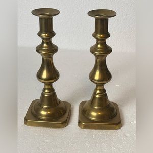 Antique 19th Century Pair of Brass Candlesticks